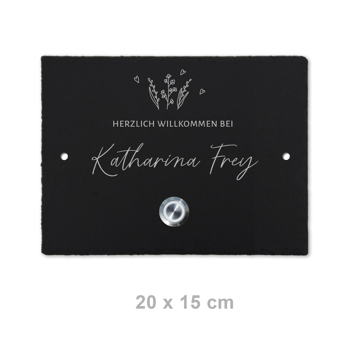 Klingelschild aus Schiefer - Motiv WIESE - Jeske Design