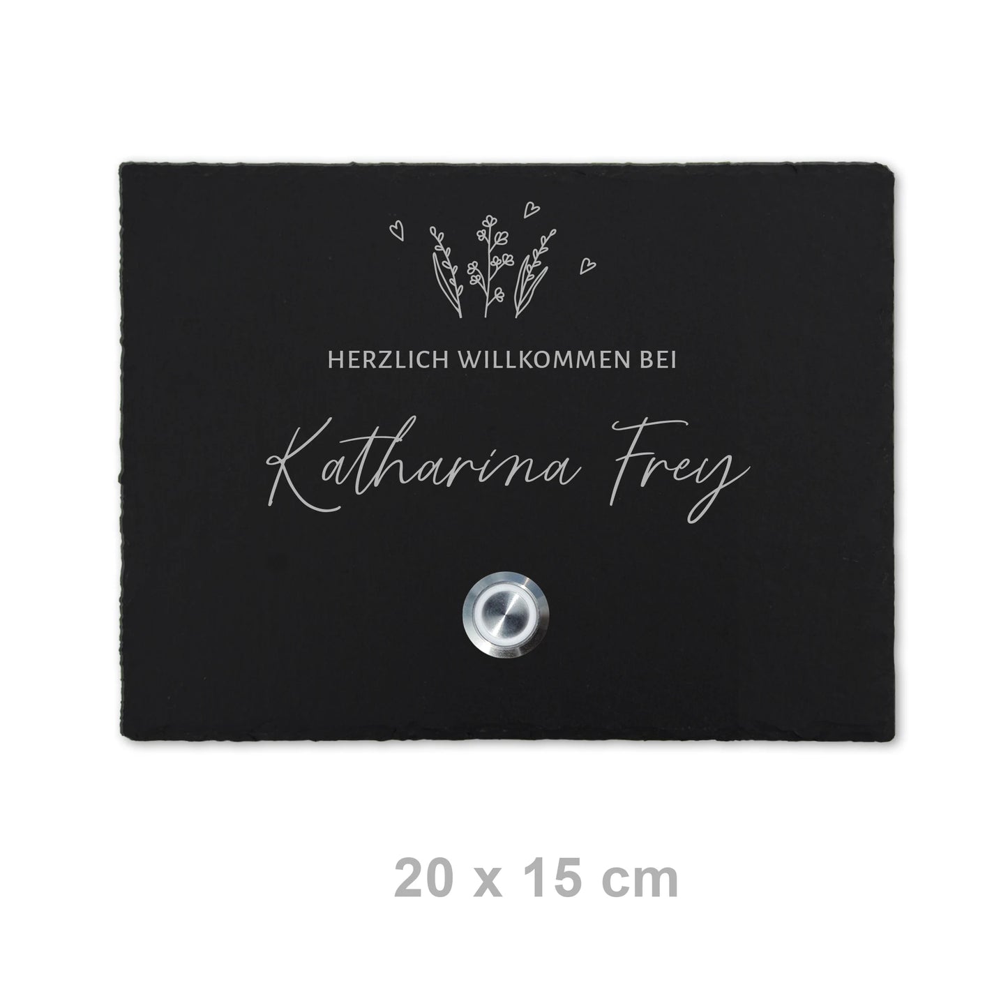 Klingelschild aus Schiefer - Motiv WIESE - Jeske Design