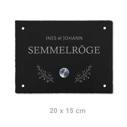 Klingelschild aus Schiefer - Motiv POSCHMANN - Jeske Design