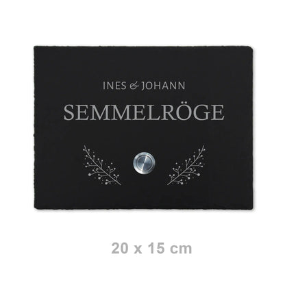 Klingelschild aus Schiefer - Motiv POSCHMANN - Jeske Design