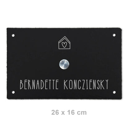 Klingelschild aus Schiefer - Motiv PASCHKE - Jeske Design