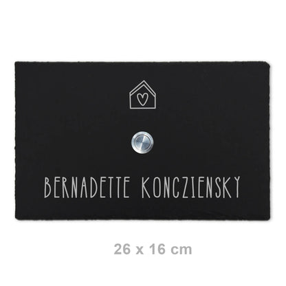 Klingelschild aus Schiefer - Motiv PASCHKE - Jeske Design