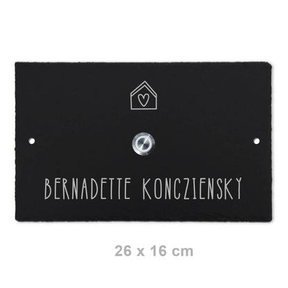 Klingelschild aus Schiefer - Motiv PASCHKE - Jeske Design