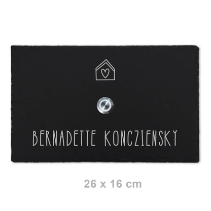 Klingelschild aus Schiefer - Motiv PASCHKE - Jeske Design