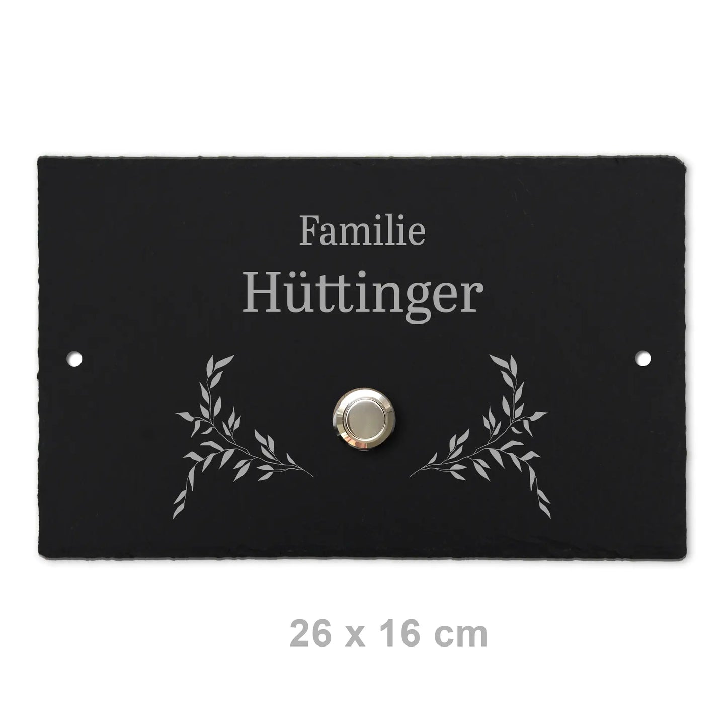 Klingelschild aus Schiefer - Motiv HÜTTINGER - Jeske Design