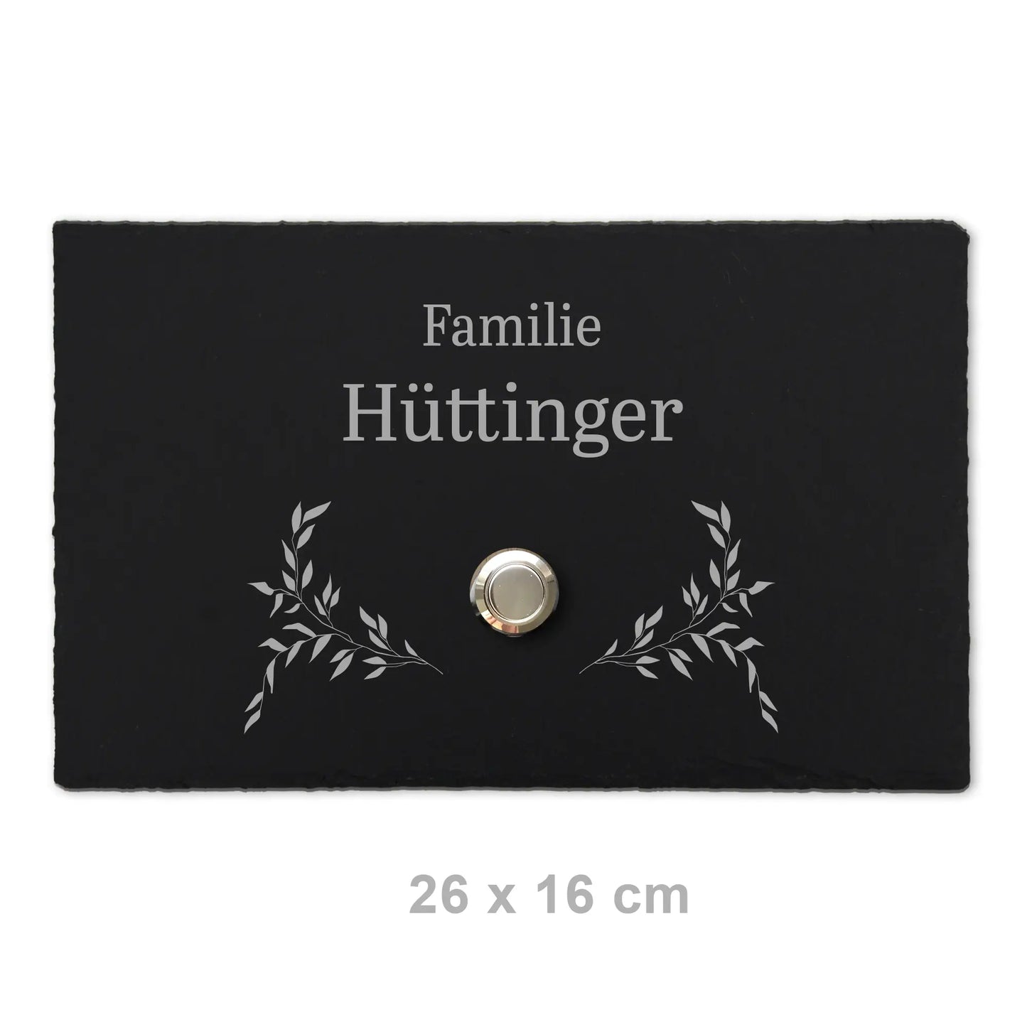 Klingelschild aus Schiefer - Motiv HÜTTINGER - Jeske Design