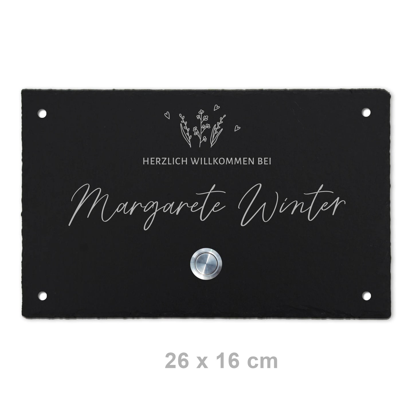 Klingelschild aus Schiefer - Motiv WIESE - Jeske Design