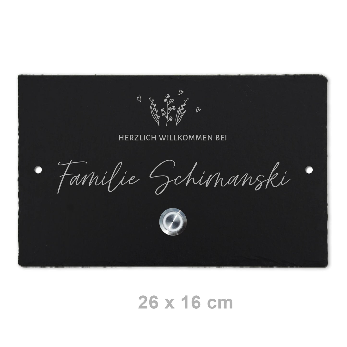 Klingelschild aus Schiefer - Motiv WIESE - Jeske Design