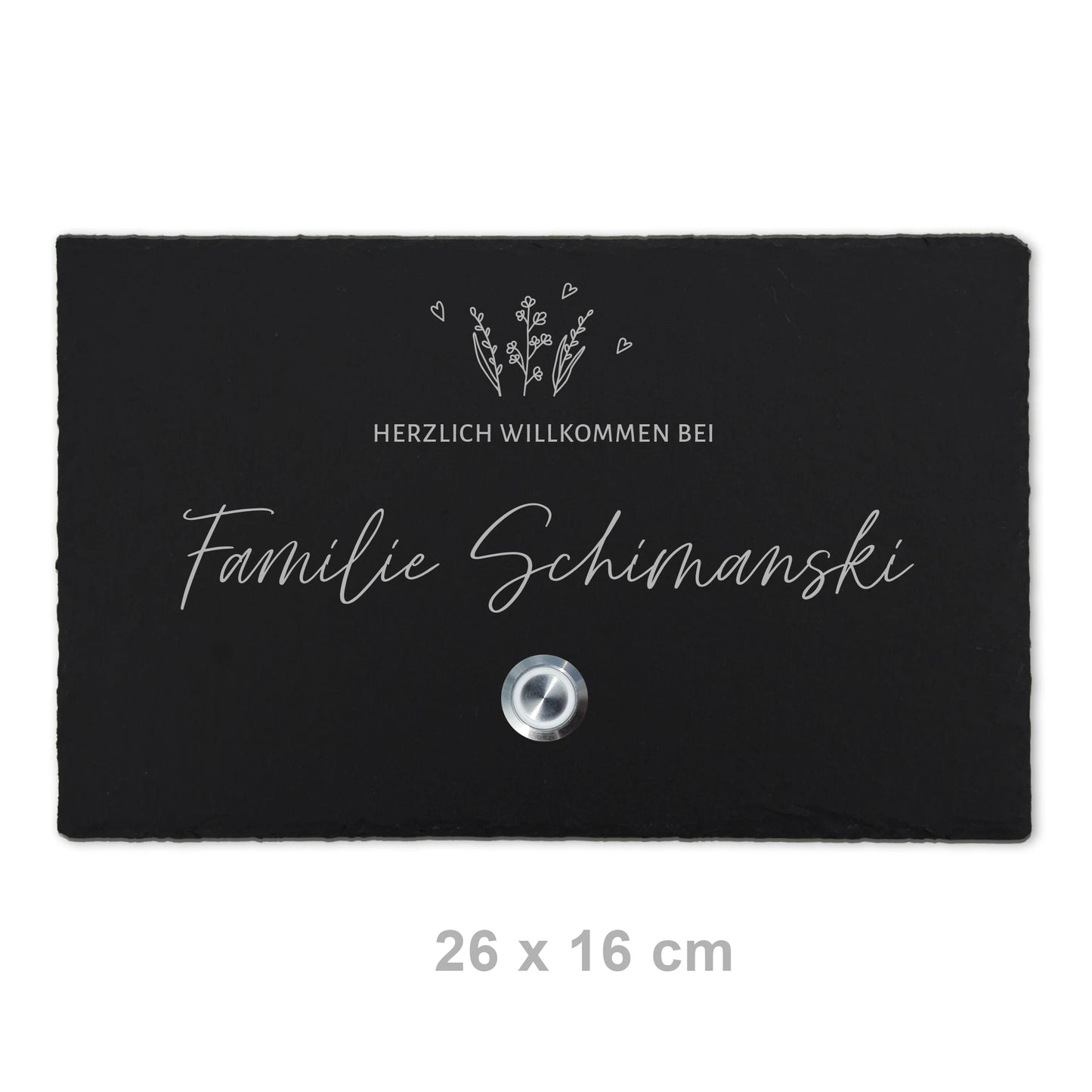 Klingelschild aus Schiefer - Motiv WIESE - Jeske Design