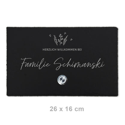 Klingelschild aus Schiefer - Motiv WIESE - Jeske Design