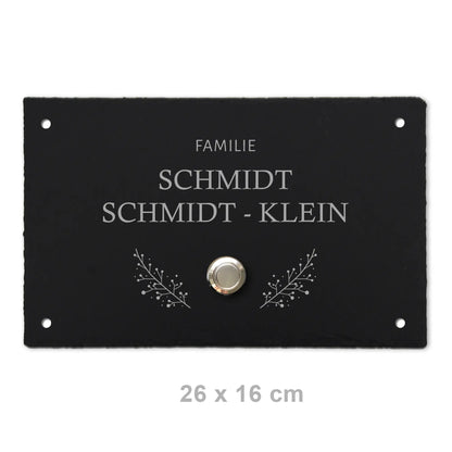 Klingelschild aus Schiefer - Motiv POSCHMANN - Jeske Design