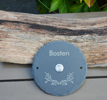 Klingelschild aus Schiefer - Motiv STEINBRINK - Jeske Design
