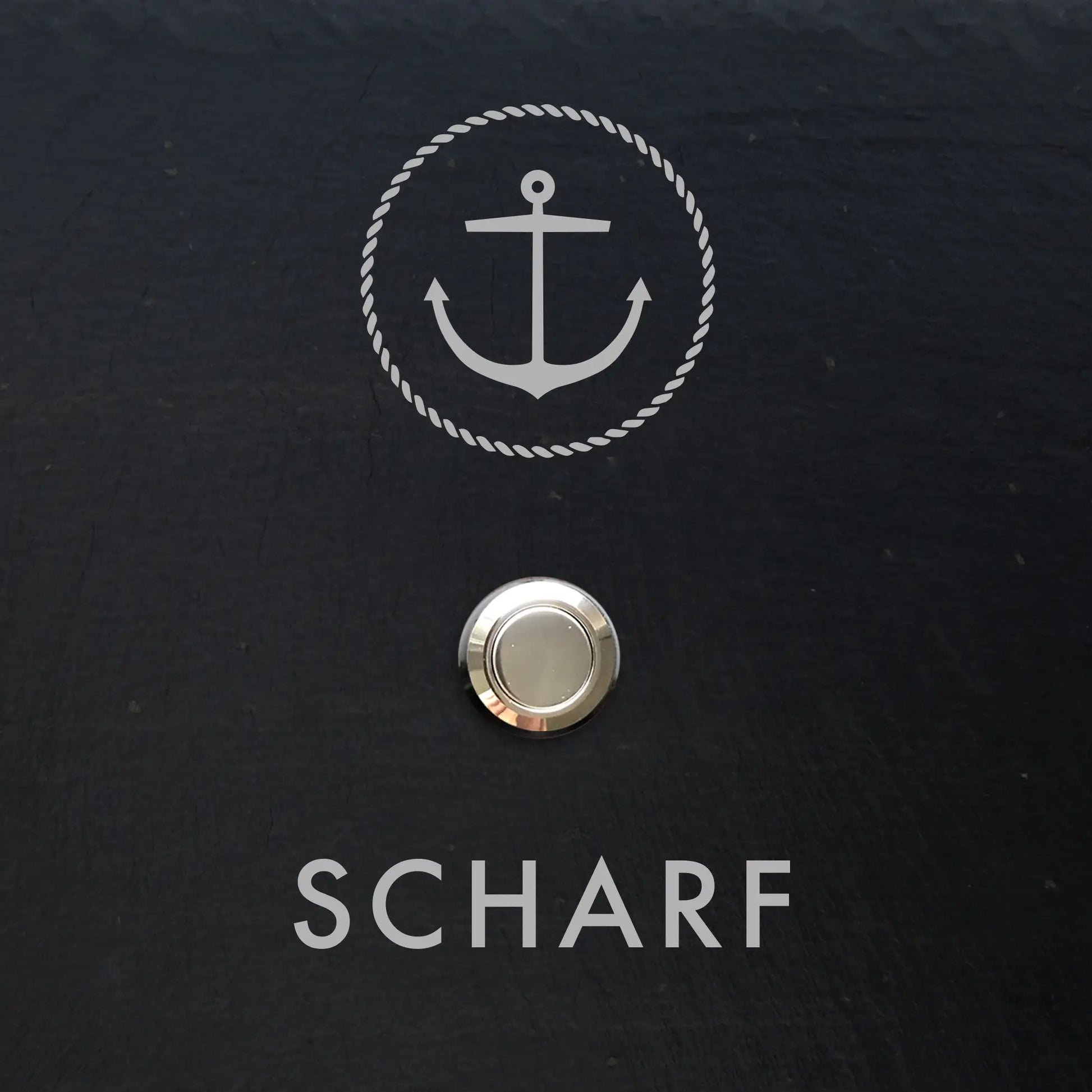 Klingelschild aus Schiefer - Motiv ANKER - Jeske Design
