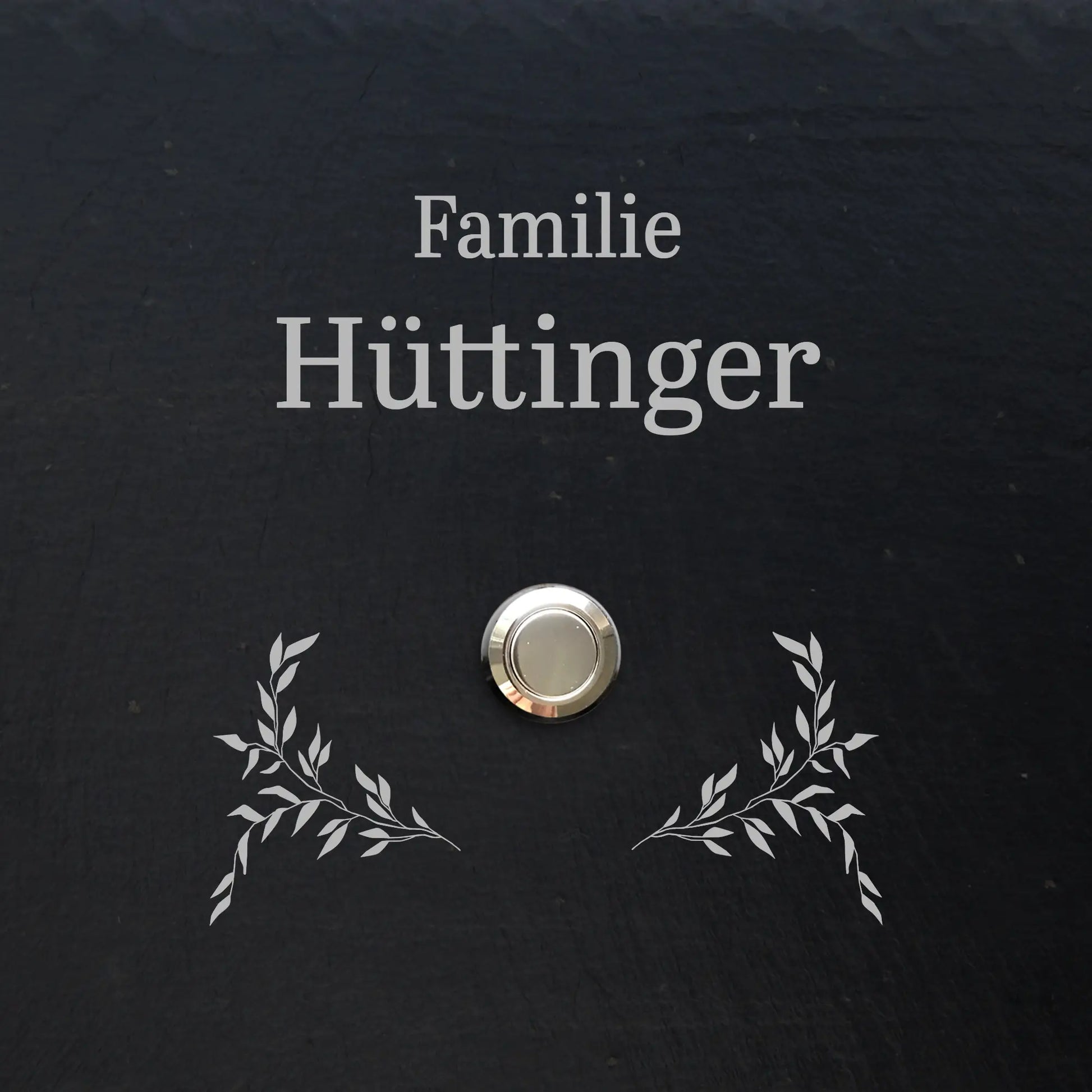 Klingelschild aus Schiefer - Motiv HÜTTINGER - Jeske Design