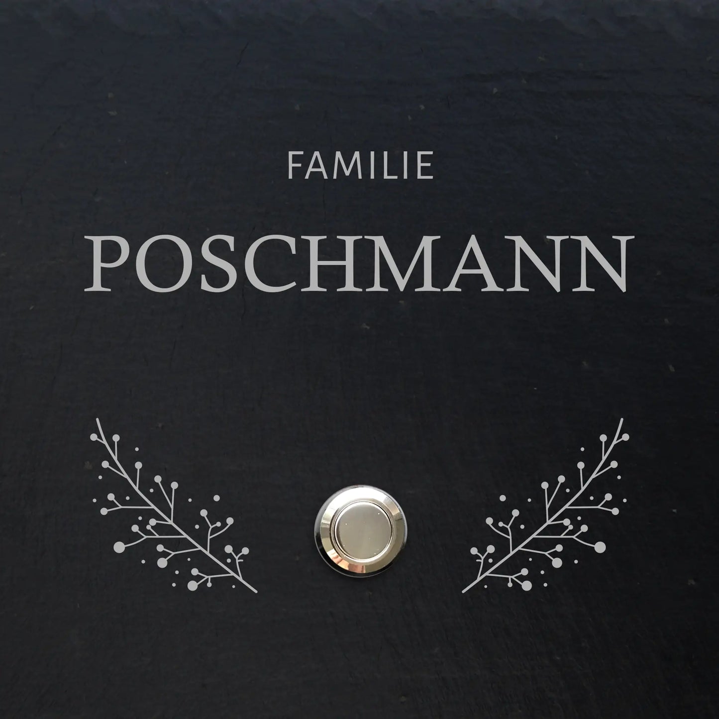 Klingelschild aus Schiefer - Motiv POSCHMANN - Jeske Design