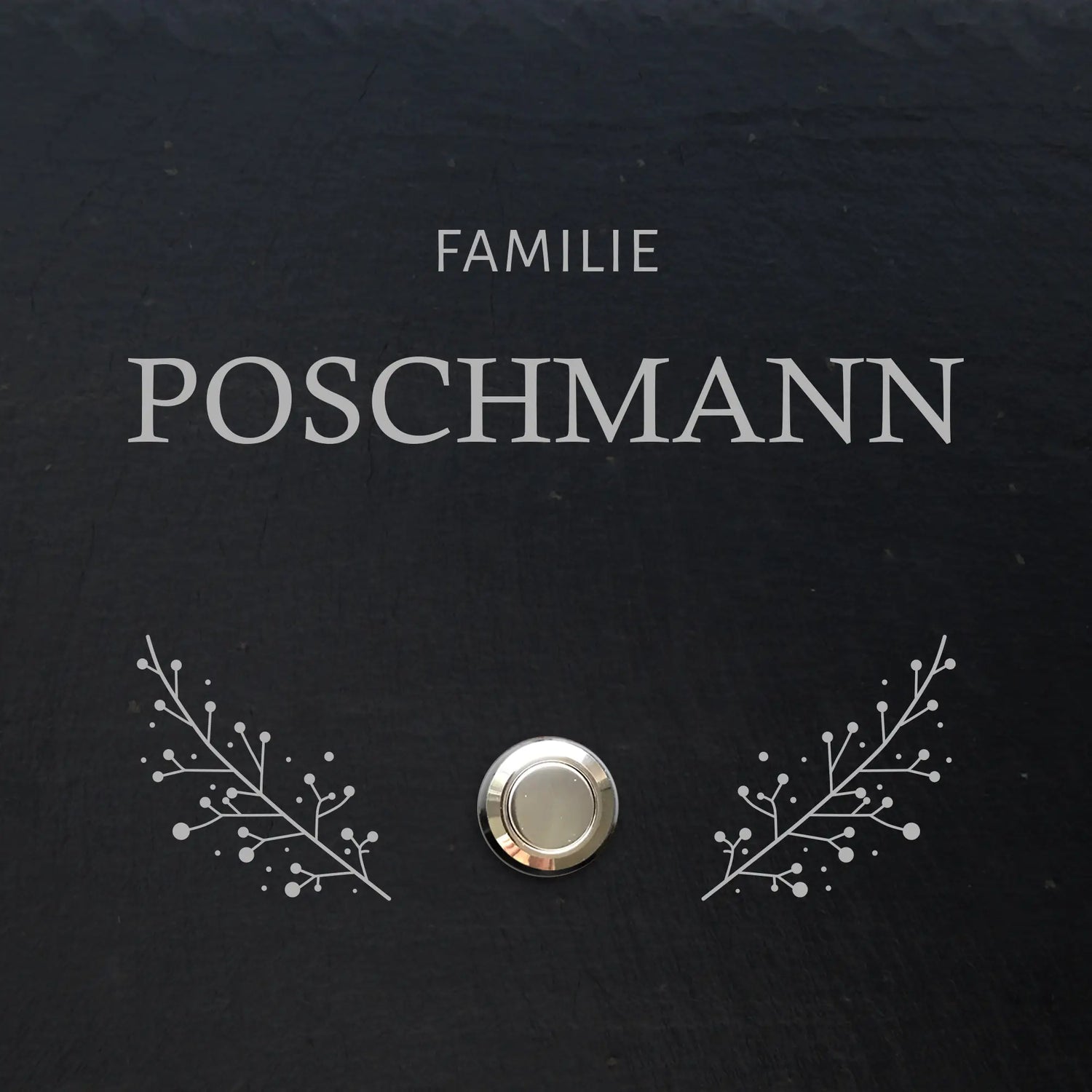 Klingelschild aus Schiefer - Motiv POSCHMANN - Jeske Design