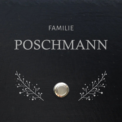 Klingelschild aus Schiefer - Motiv POSCHMANN - Jeske Design