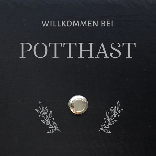 Personalisiertes Klingelschild aus Schiefer - Motiv POTTHAST - Jeske Design