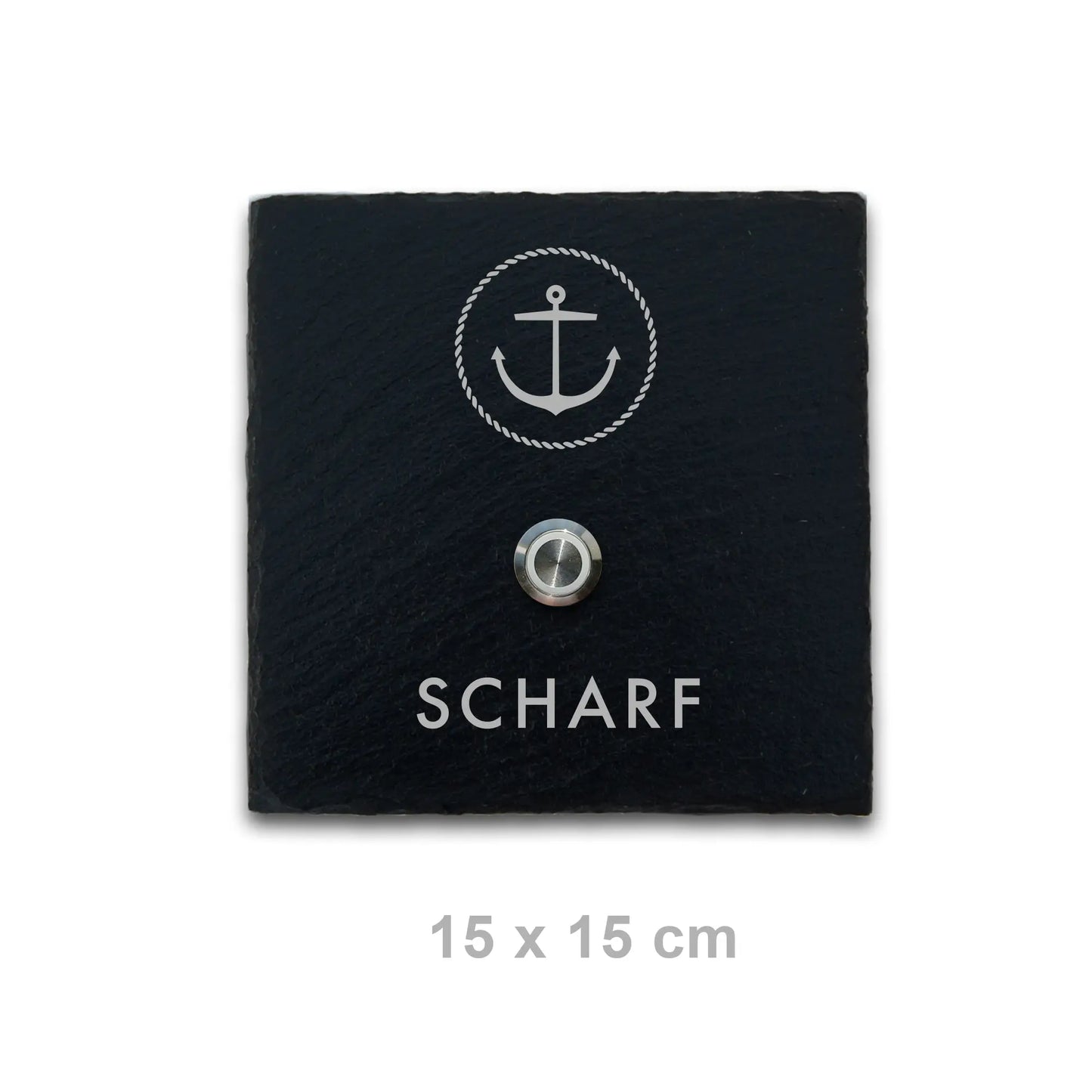 Klingelschild aus Schiefer - Motiv ANKER - Jeske Design