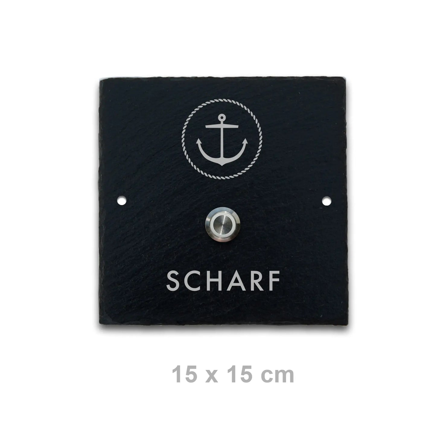 Klingelschild aus Schiefer - Motiv ANKER - Jeske Design