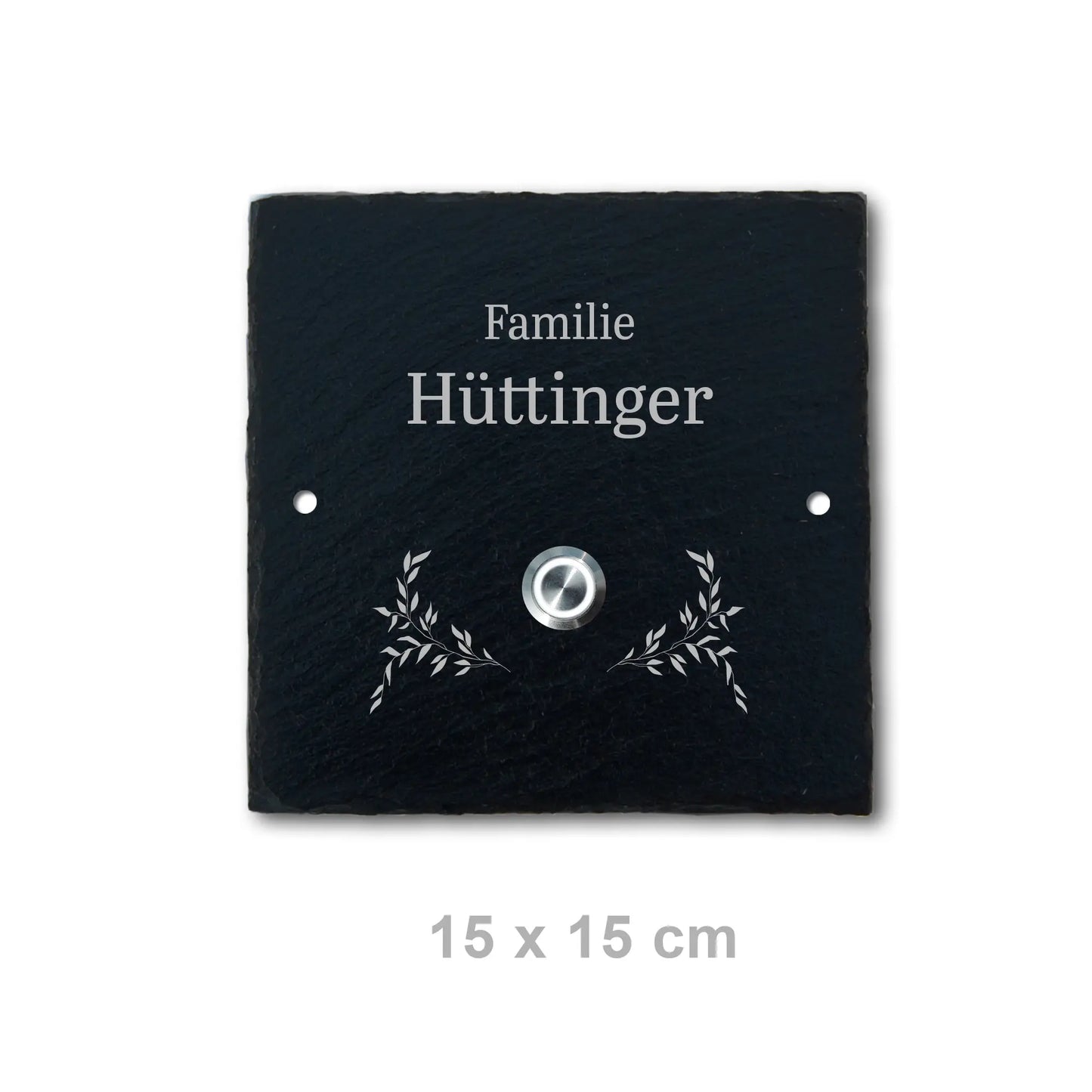 Klingelschild aus Schiefer - Motiv HÜTTINGER - Jeske Design