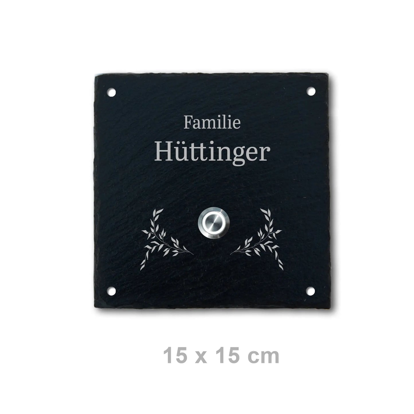 Klingelschild aus Schiefer - Motiv HÜTTINGER - Jeske Design