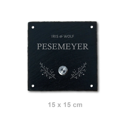 Klingelschild aus Schiefer - Motiv POSCHMANN - Jeske Design