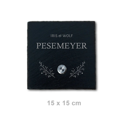 Klingelschild aus Schiefer - Motiv POSCHMANN - Jeske Design