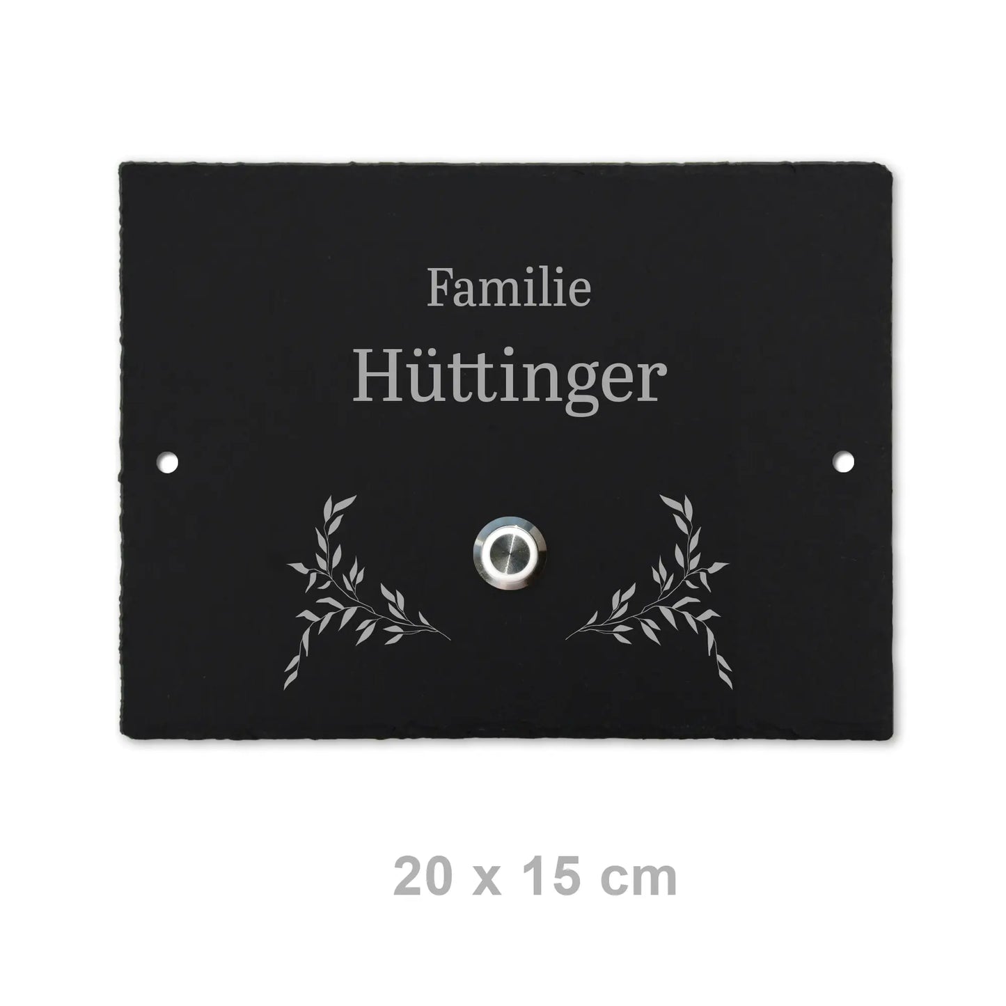 Klingelschild aus Schiefer - Motiv HÜTTINGER - Jeske Design