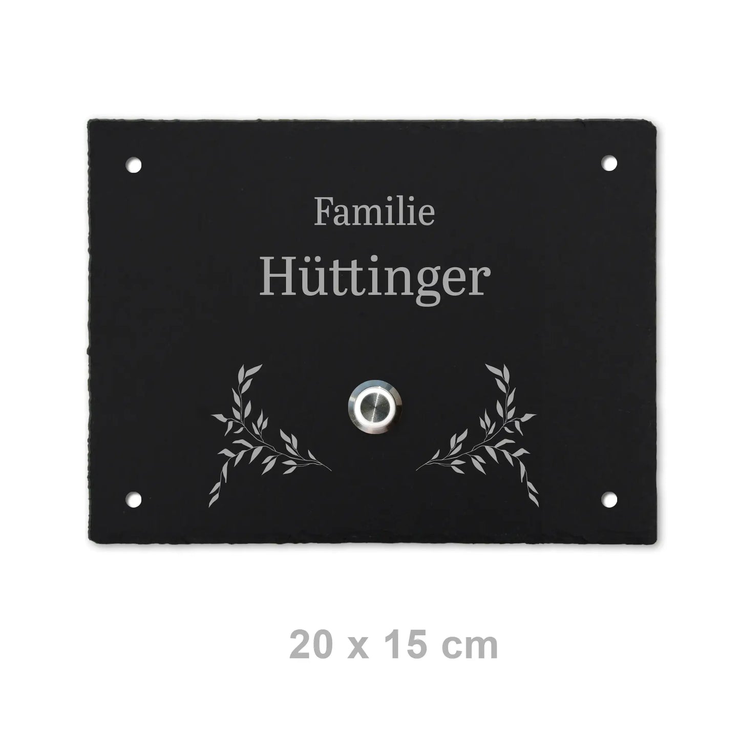 Klingelschild aus Schiefer - Motiv HÜTTINGER - Jeske Design