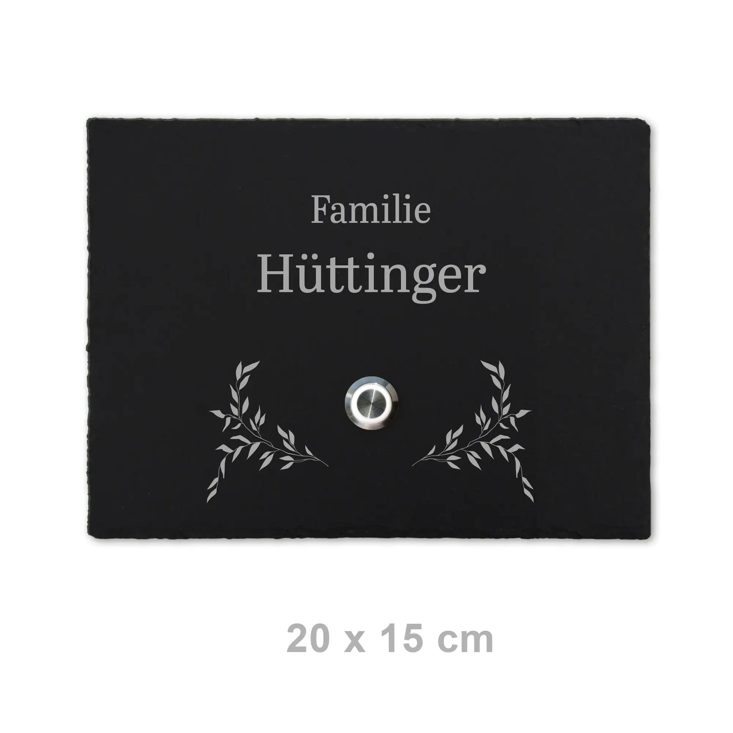 Klingelschild aus Schiefer - Motiv HÜTTINGER - Jeske Design