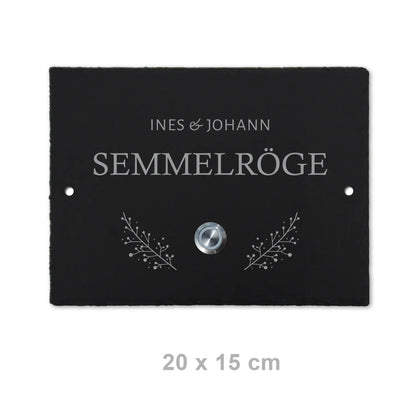 Klingelschild aus Schiefer - Motiv POSCHMANN - Jeske Design
