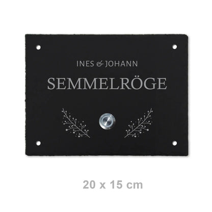 Klingelschild aus Schiefer - Motiv POSCHMANN - Jeske Design