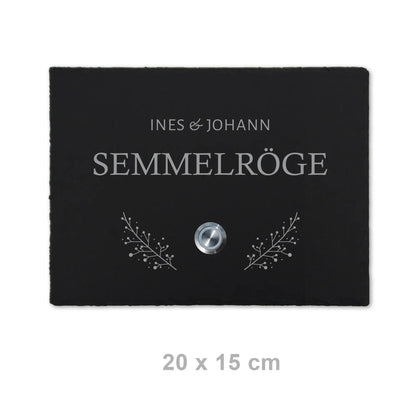 Klingelschild aus Schiefer - Motiv POSCHMANN - Jeske Design