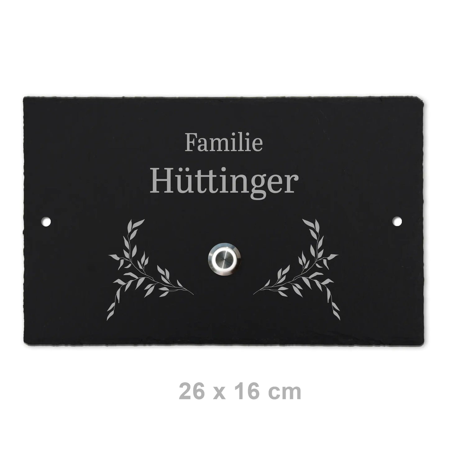 Klingelschild aus Schiefer - Motiv HÜTTINGER - Jeske Design