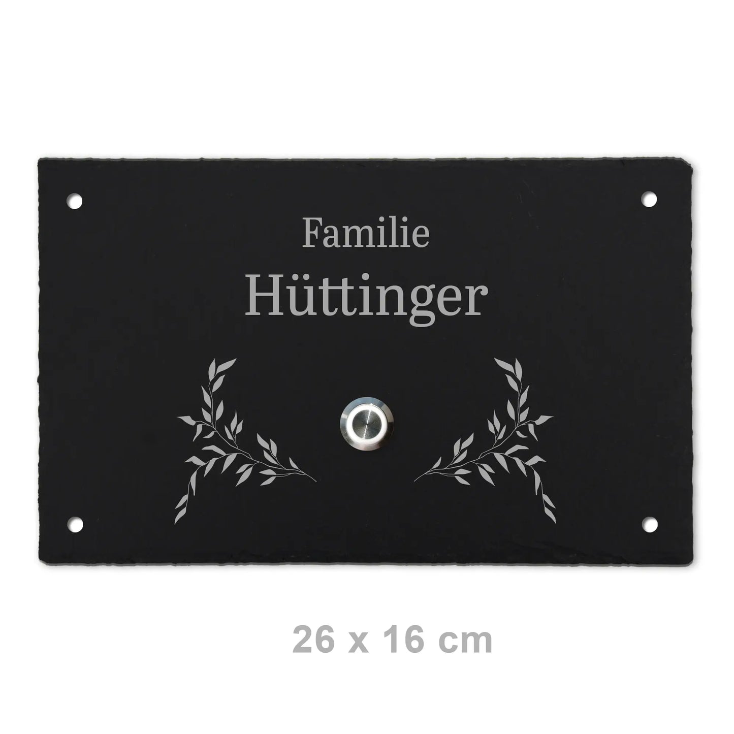 Klingelschild aus Schiefer - Motiv HÜTTINGER - Jeske Design