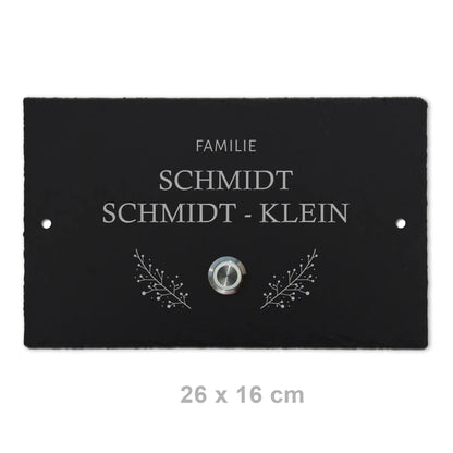 Klingelschild aus Schiefer - Motiv POSCHMANN - Jeske Design
