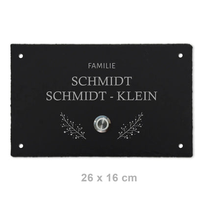 Klingelschild aus Schiefer - Motiv POSCHMANN - Jeske Design