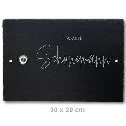 Klingelschild aus Schiefer - Motiv APPELT - Jeske Design