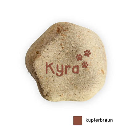 Tiergrabstein mit Namen für Hund oder Katze - Stein Findling Nr. A-7
