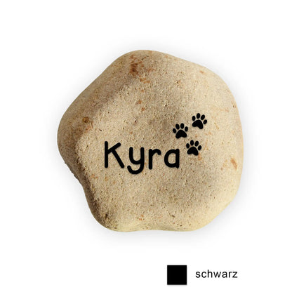 Tiergrabstein mit Namen für Hund oder Katze - Stein Findling Nr. A-7