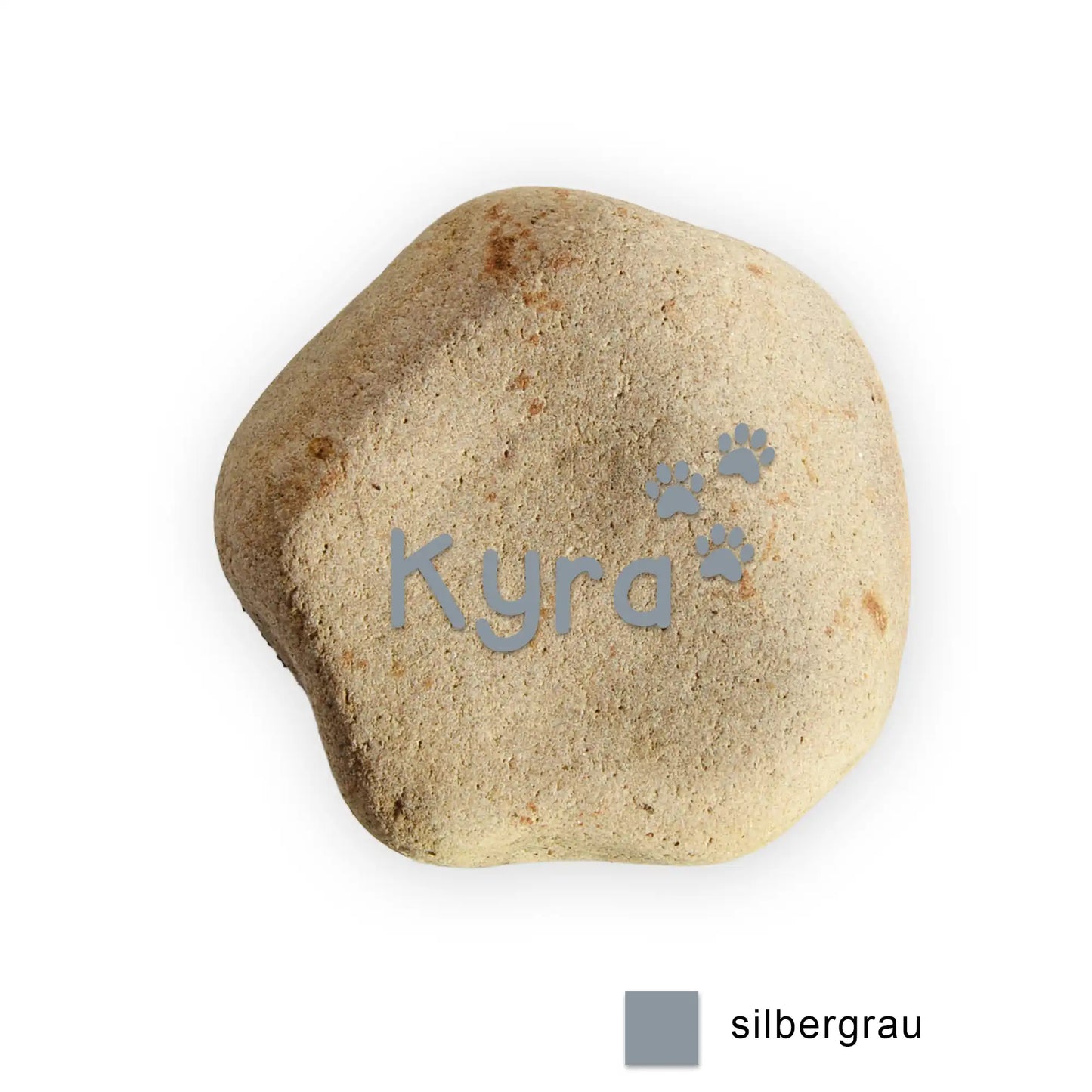 Tiergrabstein mit Namen für Hund oder Katze - Stein Findling Nr. A-7