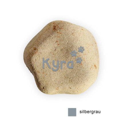 Tiergrabstein mit Namen für Hund oder Katze - Stein Findling Nr. A-7