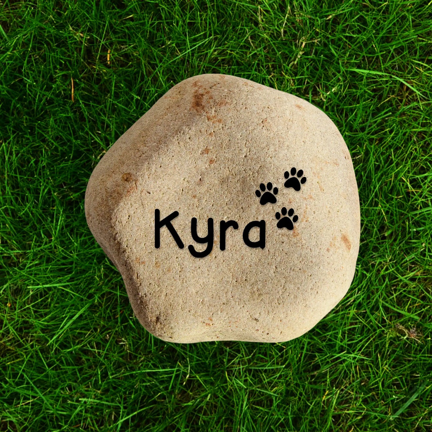 Tiergrabstein mit Namen für Hund oder Katze - Stein Findling Nr. A-7