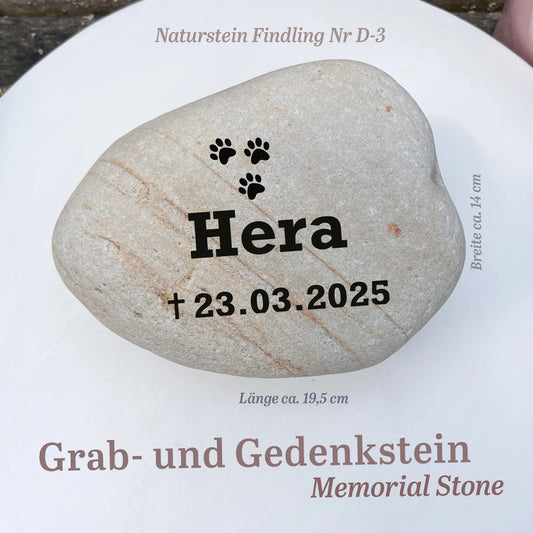 Tiergrabstein für Hunde & Katzen aus Naturstein - Stein Nr. D-3 - Jeske Design