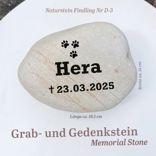 Tiergrabstein für Hunde & Katzen aus Naturstein - Stein Nr. D-3 - Jeske Design