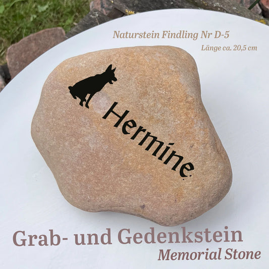 Tiergrabstein für Hunde & Katzen aus Naturstein - Stein Nr. D-5 - Jeske Design