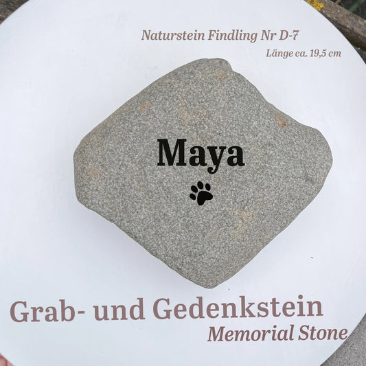 Tiergrabstein für Hunde & Katzen aus Naturstein - Stein Nr. D-7 - Jeske Design