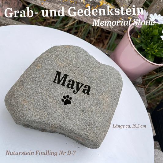 Tiergrabstein für Hunde & Katzen aus Naturstein - Stein Nr. D-7 - Jeske Design