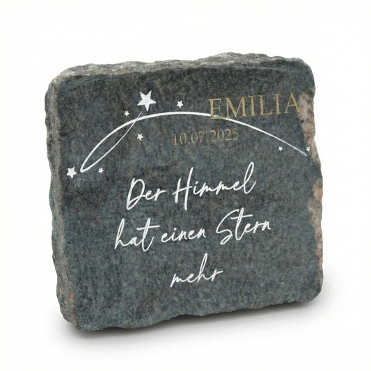 Gedenkstein Granit mit Sternen-Motiv | Jeske Design